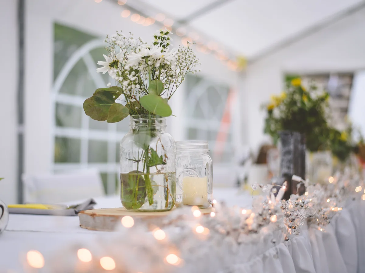 Decoración de mesa para matrimonio